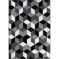 Kusový koberec MAYA Cubes - šedý/čierny