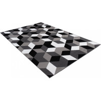 Kusový koberec MAYA Cubes - šedý/čierny