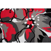 Kusový koberec MAYA Flowers - červený/sivý