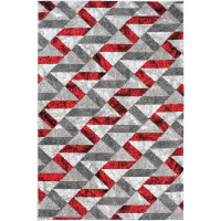 Kusový koberec MAYA Stripes - červený/sivý