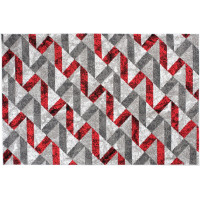 Kusový koberec MAYA Stripes - červený/sivý