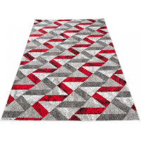 Kusový koberec MAYA Stripes - červený/sivý