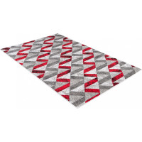 Kusový koberec MAYA Stripes - červený/sivý