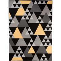 Kusový koberec MAYA Triangles - žltý/sivý