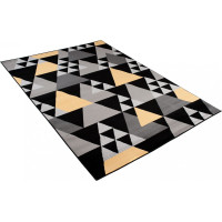 Kusový koberec MAYA Triangles - žltý/sivý