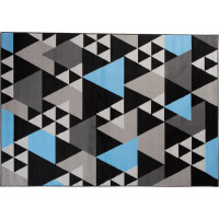 Kusový koberec MAYA Triangles - modrý/sivý
