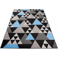 Kusový koberec MAYA Triangles - modrý/sivý