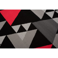 Kusový koberec MAYA Triangles - červený/sivý