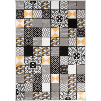 Kusový koberec MAYA Tiles - žltý/sivý