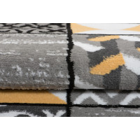 Kusový koberec MAYA Tiles - žltý/sivý