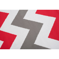 Kusový koberec MAYA Cik cak - červený/sivý/biely