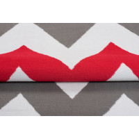 Kusový koberec MAYA Cik cak - červený/sivý/biely