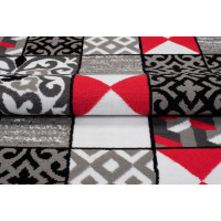 Kusový koberec MAYA Tiles - červený/sivý