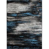 Kusový koberec MAYA Fog - modrý/čierny/sivý