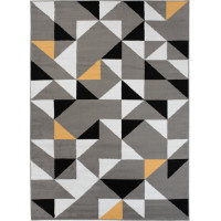 Kusový koberec MAYA Geometric - žltý/sivý
