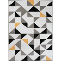 Kusový koberec MAYA Geometric - žltý/biely