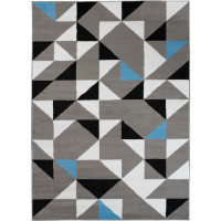 Kusový koberec MAYA Geometric - modrý/sivý