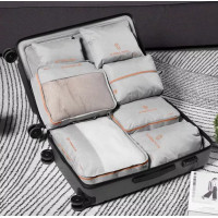 Súprava cestovných organizérov do kufra - 7 ks - šedá