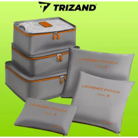 Súprava cestovných organizérov do kufra - 6 ks - šedá