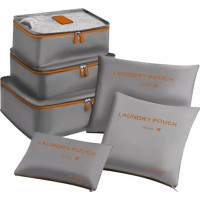 Súprava cestovných organizérov do kufra - 6 ks - šedá