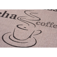 Sisalový PP koberec COFFEE - svetlo hnedý / čierny