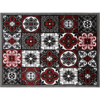Kusový koberec BALI Tiles - tmavo šedý/červený