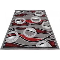 Kusový koberec BALI Bubbles - tmavo šedý/červený