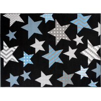 Kusový koberec BALI Hviezdičky - modrý/čierny
