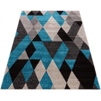 Kusový koberec FIESTA Triangles - modrý/sivý