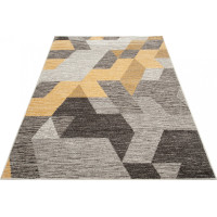 Kusový koberec FIESTA Geometric - žltý/sivý