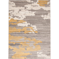 Kusový koberec FIESTA Clouds - žltý/sivý