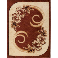 Kusový koberec ATLAS Flowers - hnědý/krémový