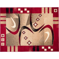 Kusový koberec ATLAS Modern - červený/tmavo béžový