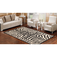 Kusový koberec BLACK ATLAS Zebra - čierny/biely