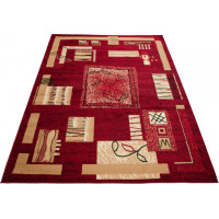 Kusový koberec ATLAS Fragment - červený/béžový