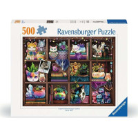 RAVENSBURGER Puzzle Mačky a sukulenty 500 dielikov