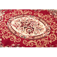 Kusový koberec ATLAS kvety - béžový/červený