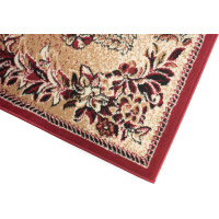 Behúň ATLAS flora - tmavo béžový/červený