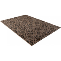Sisalový PP koberec ORNAMENT - hnedý/čierny