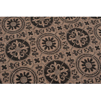 Sisalový PP koberec ORNAMENT - hnedý/čierny