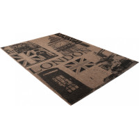 Sisalový PP koberec LONDON - hnedý/čierny