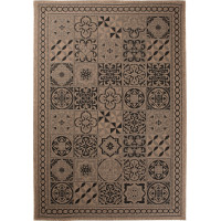 Sisalový PP koberec TILES - hnedý/čierny