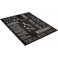 Sisalový PP koberec NY - čierny/strieborný