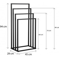 Stojan na uteráky - 4 ramenný - čierny