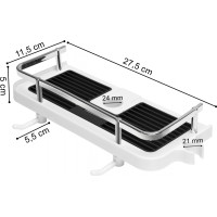 Kúpeľňová polička na sprchovú tyč LIBRE - biela / čierna