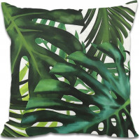 Vodeodolná obliečka na vankúš BOTANIC Monstera 45x45 cm - zelená