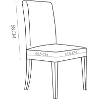 Súprava poťahov na jedálenskú stoličku FLEXI COVER - 4 kusy - ecru