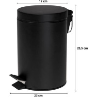 Odpadkový kôš do kúpeľne BALI 3l - softclose - čierny