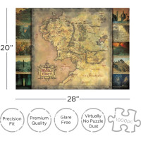 AQUARIUS Puzzle Pán Prsteňov: Mapa Stredozeme 1000 dielikov