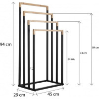 Stojan na uteráky - 4 ramenný - bambus/čierny